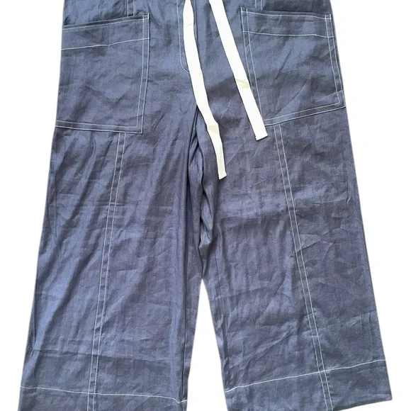 NEW Anthropologie Maeve Tie Waist Wide Leg Casual Breezy Linen Blend Pants XL - Picture 6 of 11